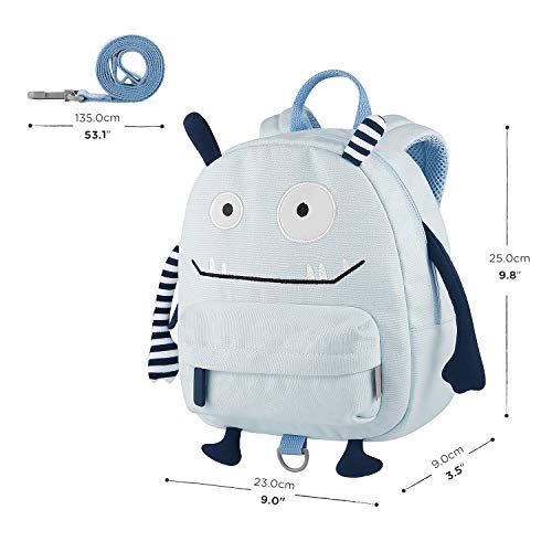 GAGAKU Niños Mochila 3D Animales Bolsa Preescolar Mochila con Correa de arnés de Seguridad - Azul