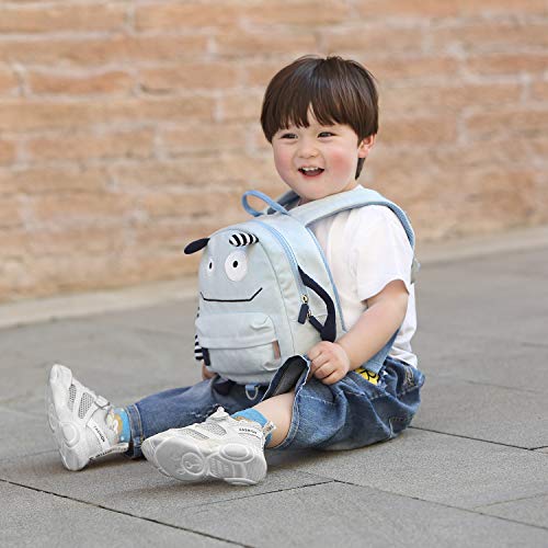 GAGAKU Niños Mochila 3D Animales Bolsa Preescolar Mochila con Correa de arnés de Seguridad - Azul