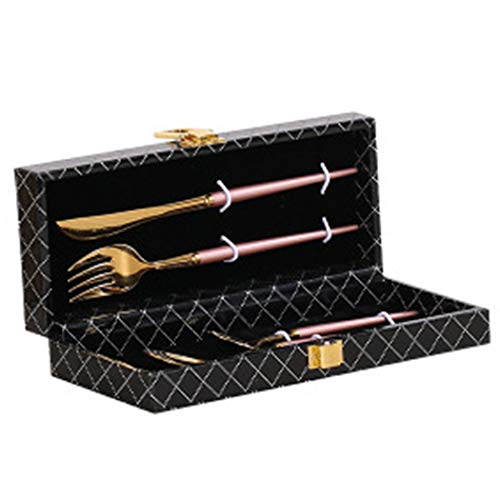 GAI-XG Establece Cubiertos De 24 Piezas De Vajilla De Acero Inoxidable del Vajilla del Cuchillo Tenedor Cuchara Set De Cubiertos Cubiertos Caja De Regalo,Rosado,4Pcs