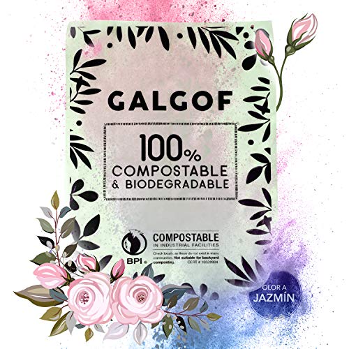 GALGOF Bolsas de Basura higiénicas y biodegradables para Perro + Dispensador. 10 Rollos perfumados, compostables y ecológicos para residuos y excrementos de Mascotas (180 uds)
