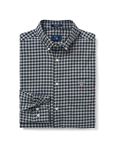 Gant Men's Checked Shirt with Chest Pocket Grey in Size Large