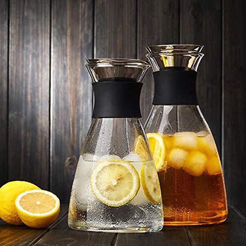 GAOLILI Tetera Tetera Taza Tetera Hervidor casa de Vidrio de Alta Temperatura de la Botella de Agua Set Tetera de Cristal de Gran Capacidad Jugo Botella D 'Agua Fría (Size : 1800ml (for 4~6 People))