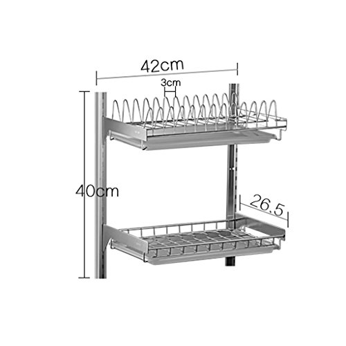 GAOYANG Lavavajillas De Cocina Estante para Platos Sin Perforaciones Montado En La Pared Rejilla De Drenaje De Acero Inoxidable Cocina Colgante Escurreplatos Bandeja De Almacenamiento