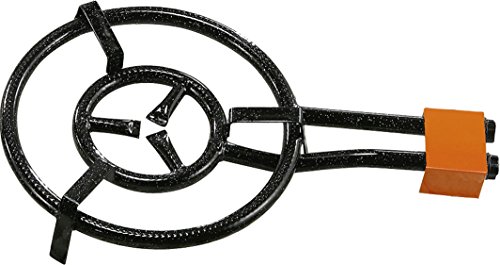 Garcima Paella Doble Quemador de Gas Natural Anillo, Negro, 50 cm