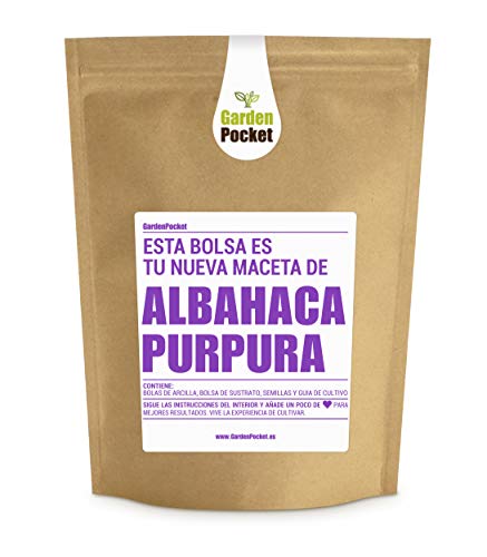 Garden Pocket - Kit de Cultivo de ALBAHACA PÚRPURA - Bolsa Maceta