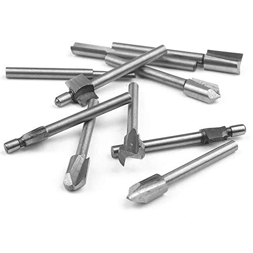 Gasea 10Pcs Brocas de Fresado Recubiertas de Titanio, 1/8"Vástago Enrutamiento Fresas, Brocas de Fresado de Grabado de Carburo Dremel Herramienta Rotativa Grabado Tratamiento de la Madera Set