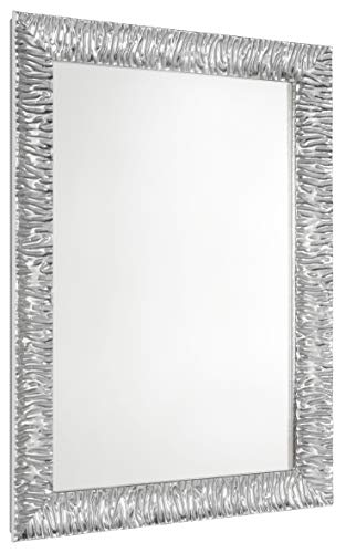 GaviaStore Espejo de Pared Moderno - Julie - 70x50 cm - Muebles para el hogar Arte decoración Sala de Estar Sala Moderna Dormitorio baño Cocina Entrada Wall (Silver)