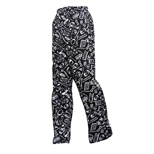 Gazechimp Ropa Cocinero Hombre y Hermana/Cintura Elástica con Pantalones Ligero de Chef - Artículos de Cocina, XL