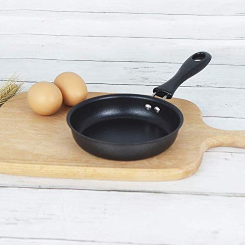 GCDN Antiadherente Sartén, Hierro Fundido Mini Skillet. Mango Largo Huevo Olla Portátil Sartén para Desayuno, Acampada Cocinar para Calentador Eléctrico/Gas/Cerámica/Electromagnética Horno