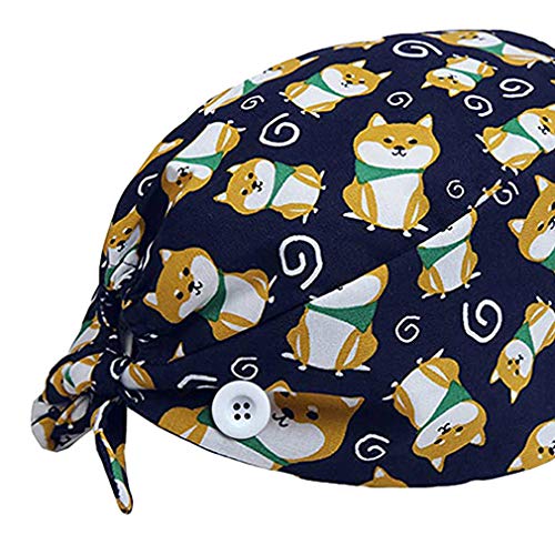 GEMVIE Gorros de Quirofano para Hombres y Mujers Ajustable,Reutilizable,con Estampado Animal,Gorros de Enfermera Cocinero Dentista Unisex,Color 7