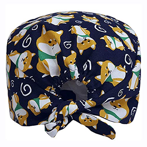 GEMVIE Gorros de Quirofano para Hombres y Mujers Ajustable,Reutilizable,con Estampado Animal,Gorros de Enfermera Cocinero Dentista Unisex,Color 7