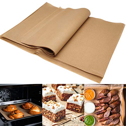 Generic Brands 100 Piezas Papel de Pergamino para Cocinar Sin blanquear Antiadherente Precortado para Hornear Utilizado para el Revestimiento de Pasteles de Barbacoa