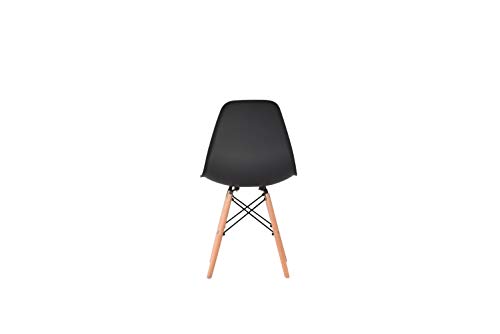 Générique – Juego de 4 sillas de comedor con patas de madera de haya, sillas para restaurante o oficina, color negro