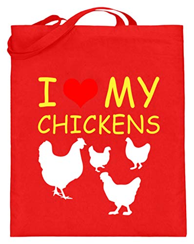 generisch I love My Chickens – Pollo – Bolsa de yute (con asas largas), color, talla 38cm-42cm