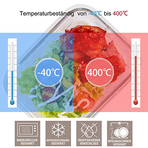 Genicook - Juego de recipientes de cristal para alimentos (12 unidades)