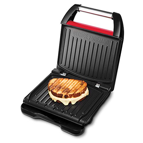 George Foreman Compact – Grill Eléctrico (Plancha Grill de 1200 W, 3 porciones, Rojo) - ref. 25030-56