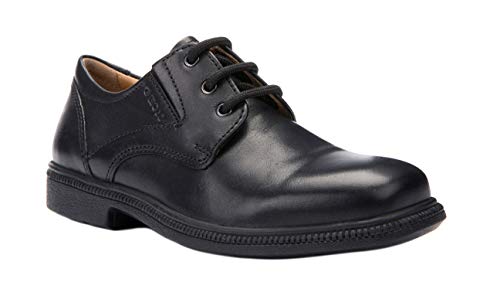 Geox J Federico M, Zapatos de Cordones Derby para Niños, Negro, 37 EU