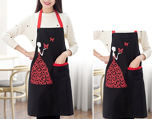 Gespout Delantales de Cocinero Overoles Cocinar Delantal de Cocina Hornear Hogar Clean sin Mangas Invierno Delantal Paño Ajustable Apron para Dama con Bolsillo Impermeable Kawaii 1pcs 75 * 65 cm