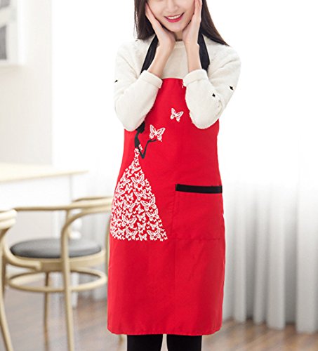 Gespout Delantales de Cocinero Overoles Cocinar Delantal de Cocina Hornear Hogar Clean sin Mangas Invierno Delantal Paño Ajustable Apron para Dama con Bolsillo Impermeable Kawaii 1pcs 75 * 65 cm