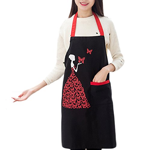 Gespout Delantales de Cocinero Overoles Cocinar Delantal de Cocina Hornear Hogar Clean sin Mangas Invierno Delantal Paño Ajustable Apron para Dama con Bolsillo Impermeable Kawaii 1pcs 75 * 65 cm