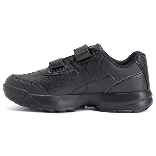 Get Fit Niños Unisex Colegio Casual Zapatos Llanura Muchachos Chicas Zapatos Entrenadores - All Negro - UK5/EU38 - BS0307