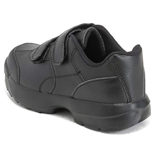 Get Fit Niños Unisex Colegio Casual Zapatos Llanura Muchachos Chicas Zapatos Entrenadores - All Negro - UK5/EU38 - BS0307