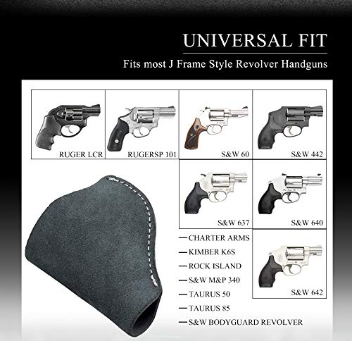 Gexgune Hunting Holster Funda de Pistola de Cuero de Gamuza Genuina para J Frame Revolver Taurus S & W Cinturón táctico Enmascarado IWB Holsters