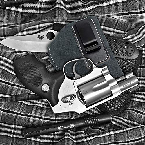 Gexgune Hunting Holster Funda de Pistola de Cuero de Gamuza Genuina para J Frame Revolver Taurus S & W Cinturón táctico Enmascarado IWB Holsters