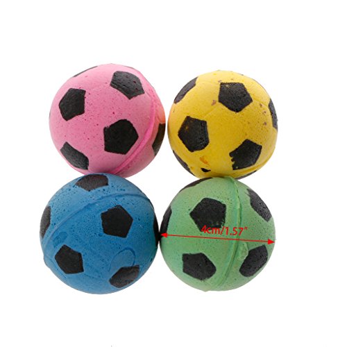 GHBOTTOM - Juguete para gatos, 20 unidades, sin ruido, pelota de goma EVA, suave espuma para juegos de fútbol para gatos