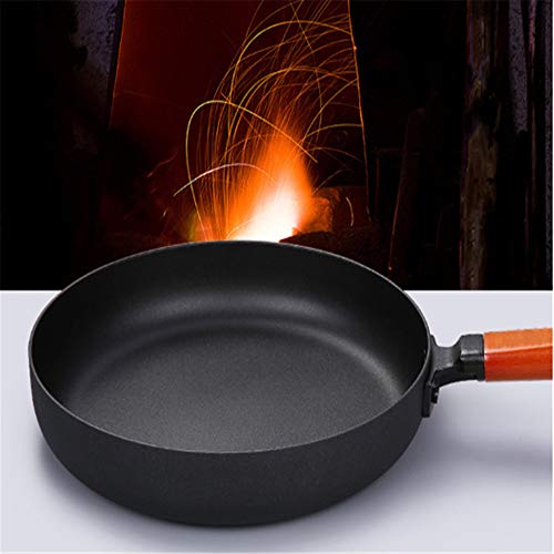 GJDBBLY Olla 26cm Caliente Venta Fritura Pan Antiadherente Hierro Fundido Pan Multifunción Wok 26CM Negro-