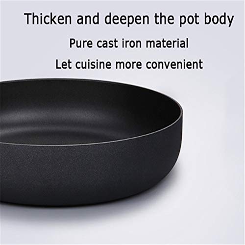 GJDBBLY Olla 26cm Caliente Venta Fritura Pan Antiadherente Hierro Fundido Pan Multifunción Wok 26CM Negro-