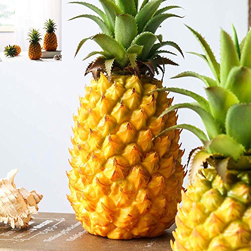 GJEFEGS Frutas artificiales, piña falsa para exhibir frutas artificiales de alta simulación, fotos de estudio, utilería, accesorios de decoración, juguetes de alimentos artificiales, tamaño grande