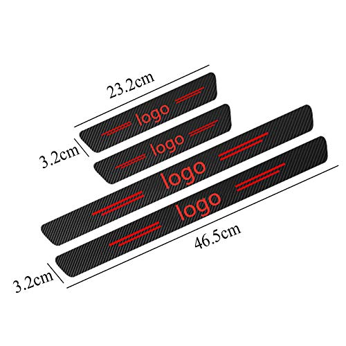 GLEETIEZ 4PCS Placa de umbral de la Puerta del Coche Proteger la Etiqueta Protecciones Pedal de Entrada Pegatinas,para Kia Ceed Rio k3 k5 Forte Sorento Sportage