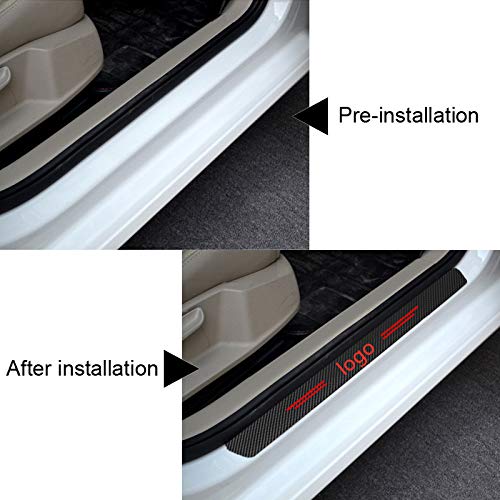 GLEETIEZ 4PCS Placa de umbral de la Puerta del Coche Proteger la Etiqueta Protecciones Pedal de Entrada Pegatinas,para Nissan Navara d40 d22 d23 np300