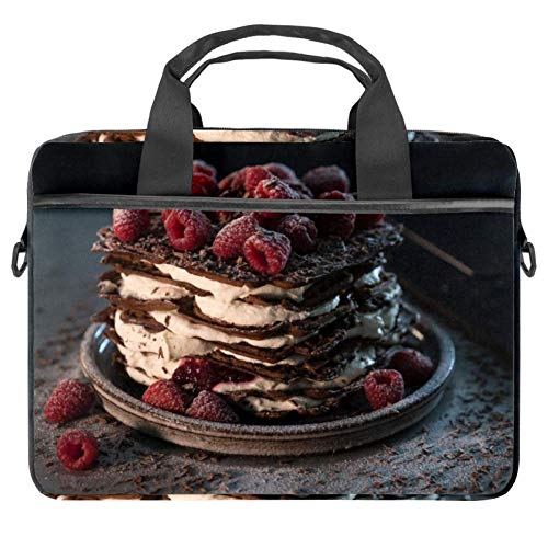 GLEND-Red Frambuesas en chocolate y crema pastelera bolsa para laptop Satchel Tablet Negocios Bolsa de transporte de mano para mujeres y hombres hasta 15-15,4 pulgadas