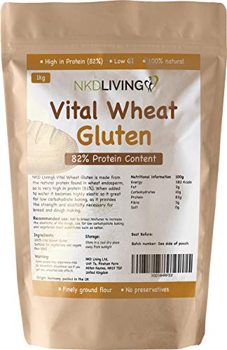 Gluten de trigo vital 1 kg por NKD Living con 82% de contenido de proteína