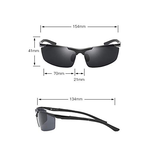 Glz Gafas de sol de aluminio y magnesio gafas de sol gafas de sol polarizadas de los hombres deportivos 154 * 134mm