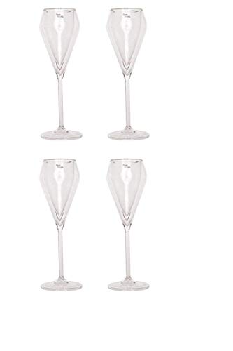 GMMH Cosy Trendy Champán Cristal 4 Pieza Doble Pared Copas de Champagne Cristal Vasos térmicos