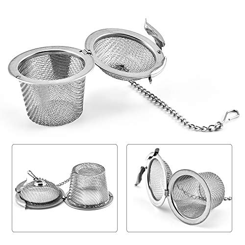 Gobesty Bola de colador de té para té suelto, 2 piezas Colador de infusor de bola de té de acero inoxidable, Infusor de bola de té, Colador de té con cadena para té suelto