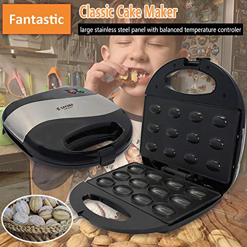 Gofrera Eléctrica Mini Nuez Panadero Pan De Molde Máquina De Emparedado De Gofres Para Tostadora Horneando, Desayuno, Cocina, Pan Oven