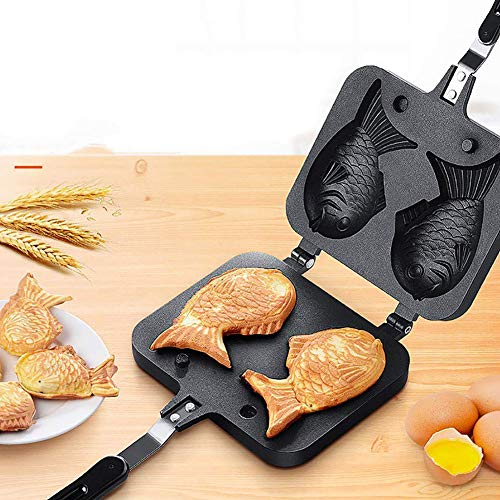 Gofrera Sartén Antiadherente, Aluminio Molde Para Hornear, Diseño De Forma De Pez DIY Para Hornear, Desayuno, Cocina, Pan Oven Navidad Niños Regalo