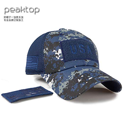 Gorra de Bandera Americana Gorra de béisbol de Camuflaje Parche Bordado Gorra de Malla Gorra de Hombre