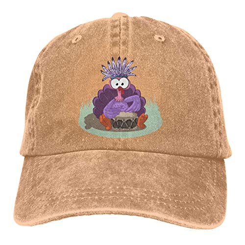 Gorra de béisbol con fragancia de hoja de loto divertido de pavo jugando a la batería Sombrero elegante deportivo ajustable de vaquero