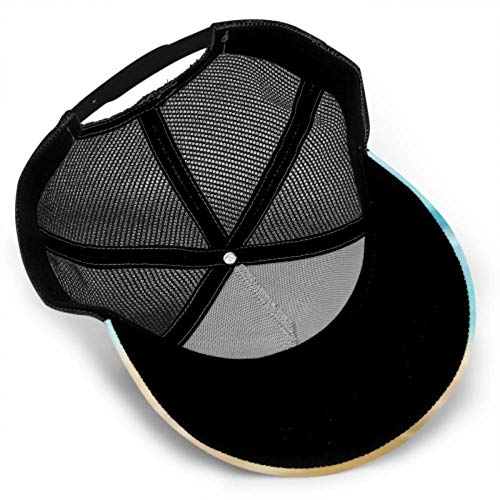 Gorra de béisbol Hombres Mujeres, Vista Abstracta Sandy Beach Palm Tree Ajustable Trucker Mesh Summer Vented Baseball Sun Cap Sombrero Sombrero Lavadora para Gorras de béisbol