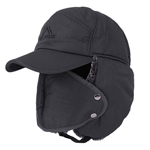 Gorro de invierno a prueba de viento con máscara bucal Trooper Hat gorro con capucha térmica con orejeras bufanda cálida - Gris - talla única