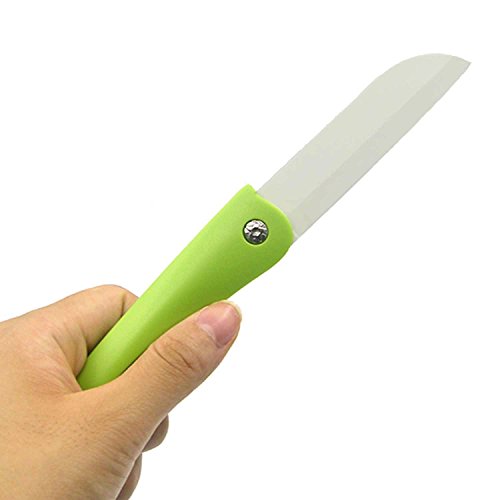 Gosear Cuchillo de Bolsillo Plegable, Portátil Navaja de Fruta Vegetales Pelador Cuchillos de Cocina Hoja Cerámica Cubiertos de Cocina (Cantidad 1, Color al Azar)