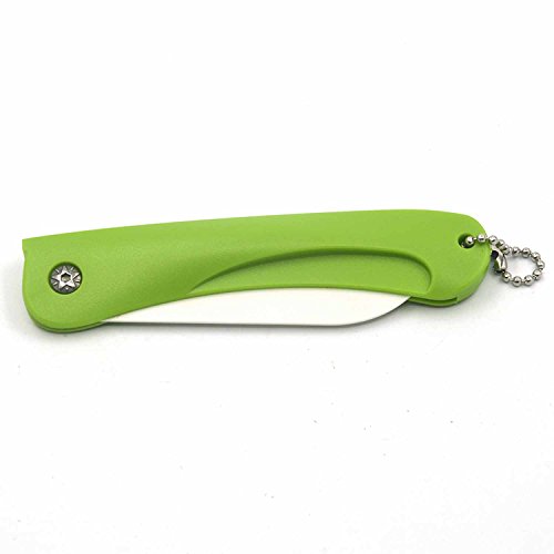 Gosear Cuchillo de Bolsillo Plegable, Portátil Navaja de Fruta Vegetales Pelador Cuchillos de Cocina Hoja Cerámica Cubiertos de Cocina (Cantidad 1, Color al Azar)