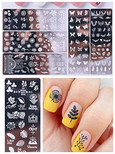 GOTONE 12 Piezas Placas Para Uñas,Plantillas de uñas Nail Art Stamping Plantillas Uñas Decoracion Arte De Uñas Diy Del Clavo Del Sello Placas Estampado Manic