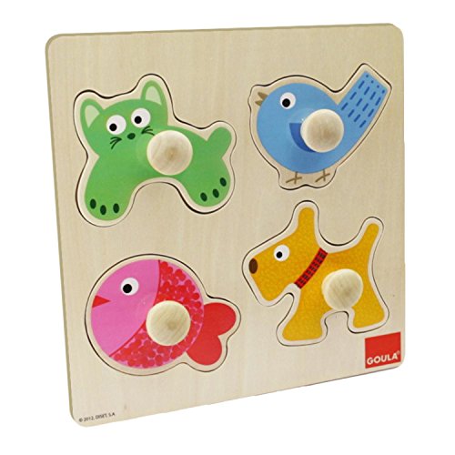 Goula Puzzle de madera con pivotes grandes para mejor agarre de los bebes , color/modelo surtido