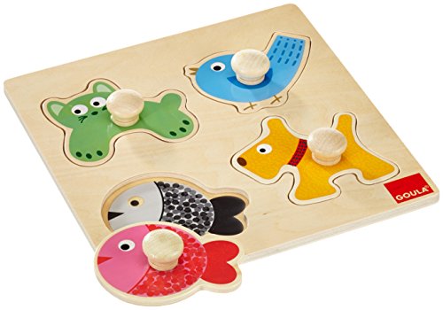 Goula Puzzle de madera con pivotes grandes para mejor agarre de los bebes , color/modelo surtido